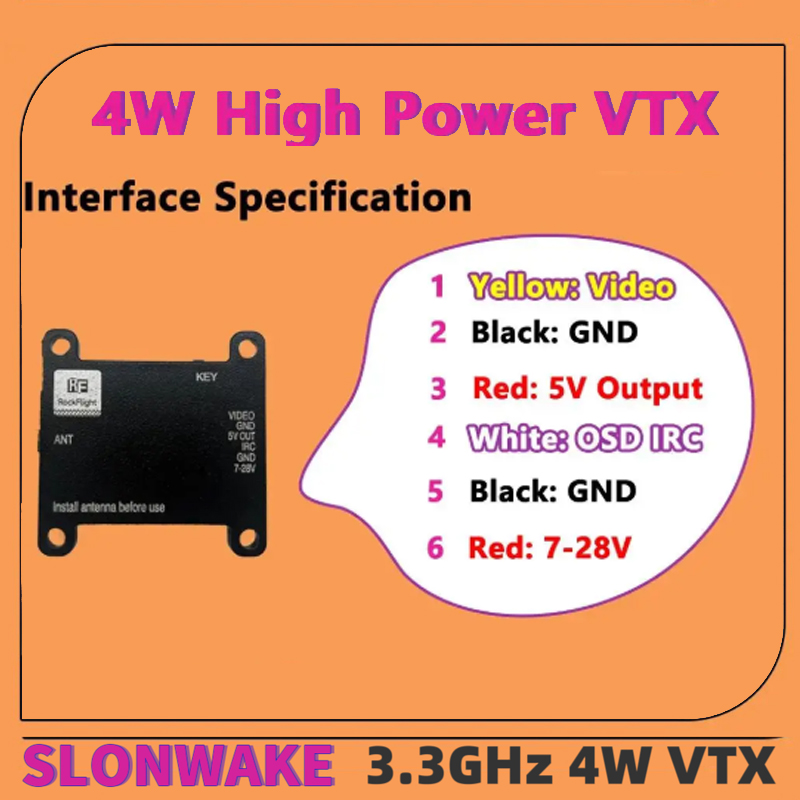 SLONWAKE FPV 3.3G 16CH 4000mW  - Drone Transmitter のレビューと価格